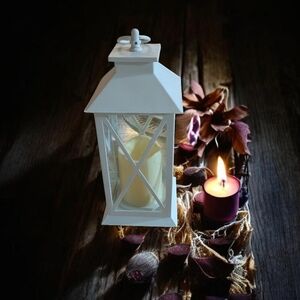 White Lantern Candle Holder